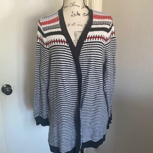 Lane Bryant Multicolor Stripe Open Style Cardigan Sweater Business Casual Office